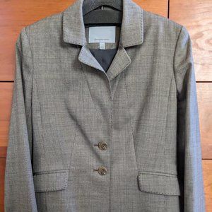 Classiques Entier Size 4 Gray Blazer w handstitch details 100% wool & lined